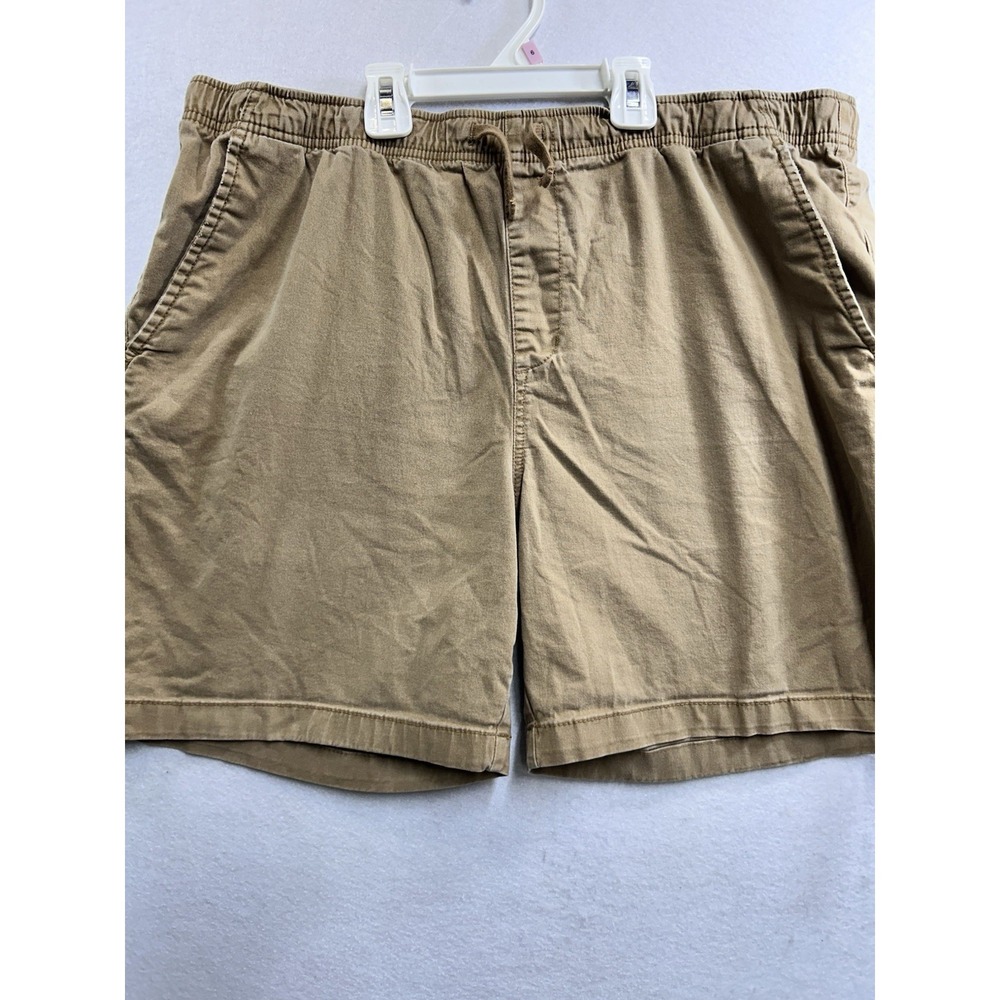Old Navy Men's Beige Chino Jogger Shorts Built-In Flex Elastic Waist Solid Large